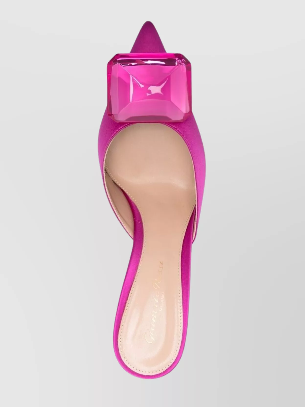 Gianvito Rossi Crystal-detail Satin Slingback Pumps