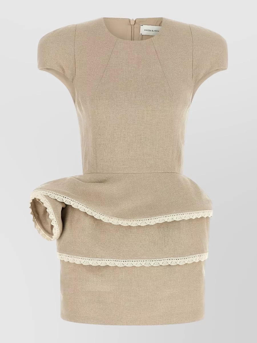 Magda Butrym linen asymmetric peplum knee-length dress