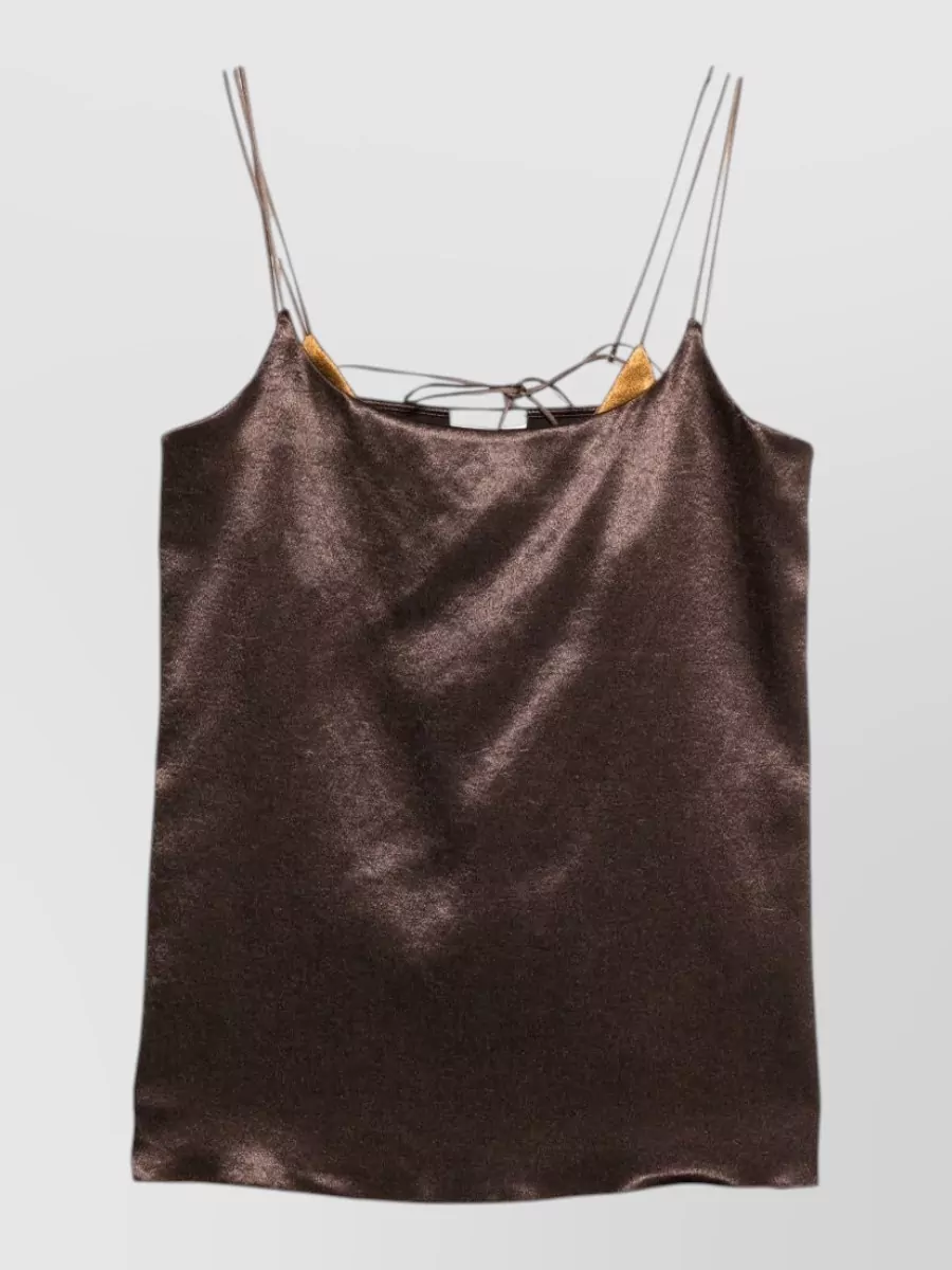 Alysi satin spaghetti strap top