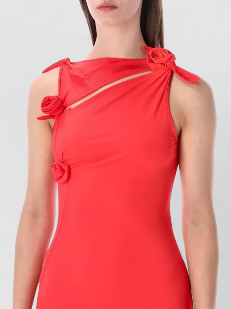 Coperni Asymmetric Cutout Draped Midi Dress
