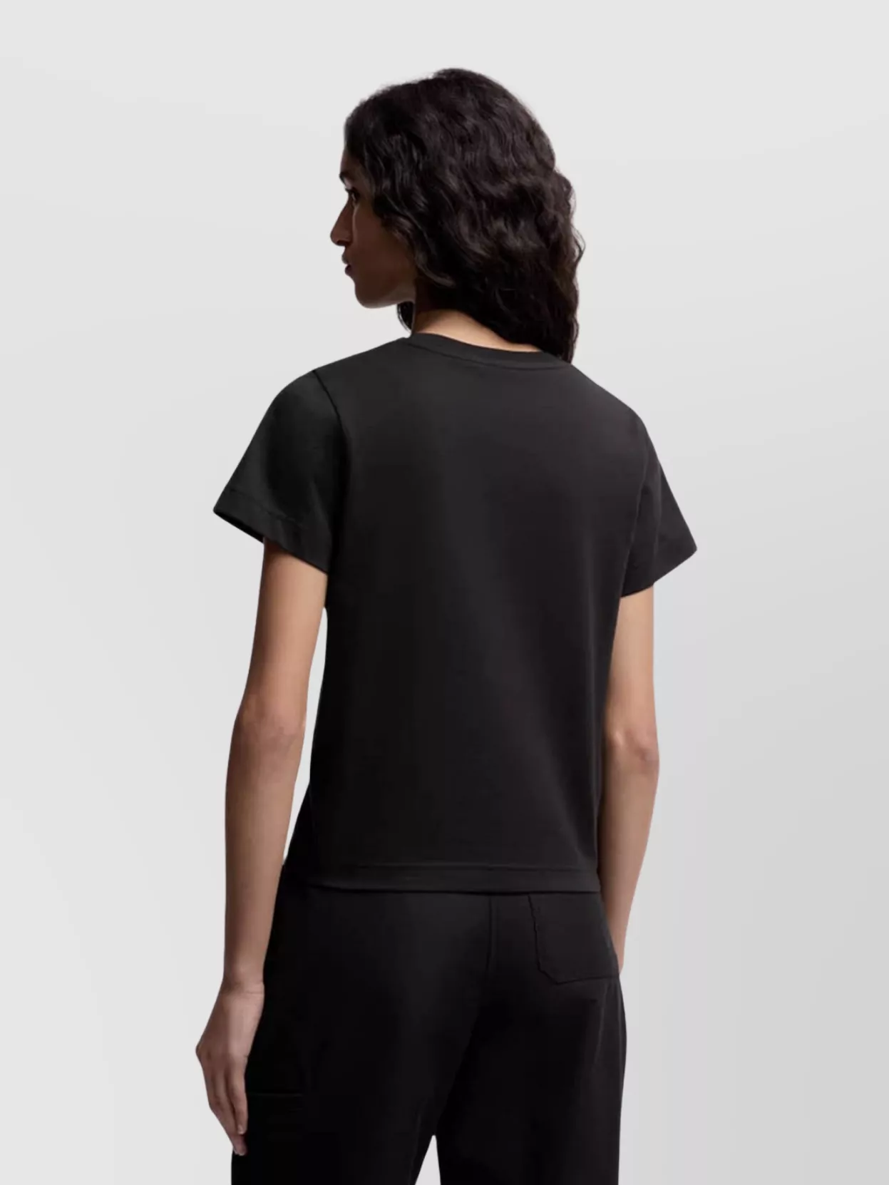 Moncler Women Cotton T-shirt With Embroidered Cursive Logo