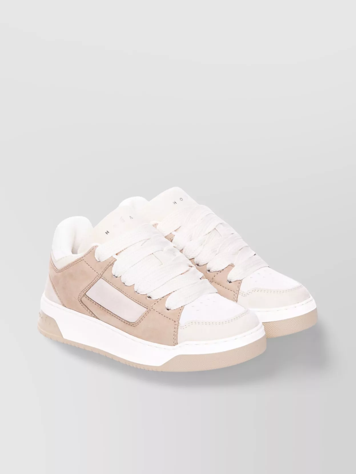 Hogan Brown Platform Lace Up Sneakers