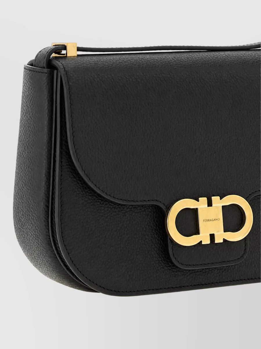 Ferragamo Gancini Calfskin Leather Clutch Bag