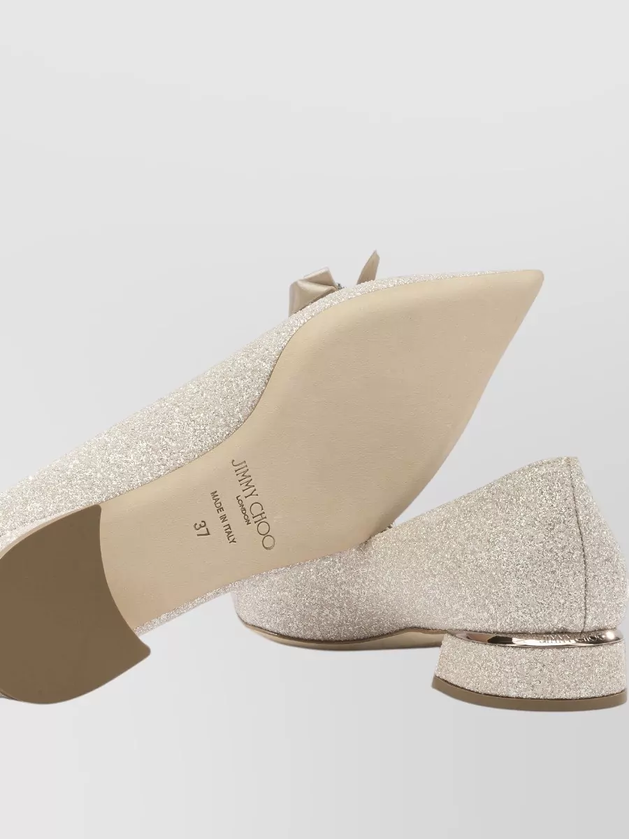Jimmy Choo Crystal-Embellished Leather Ballerina Flats