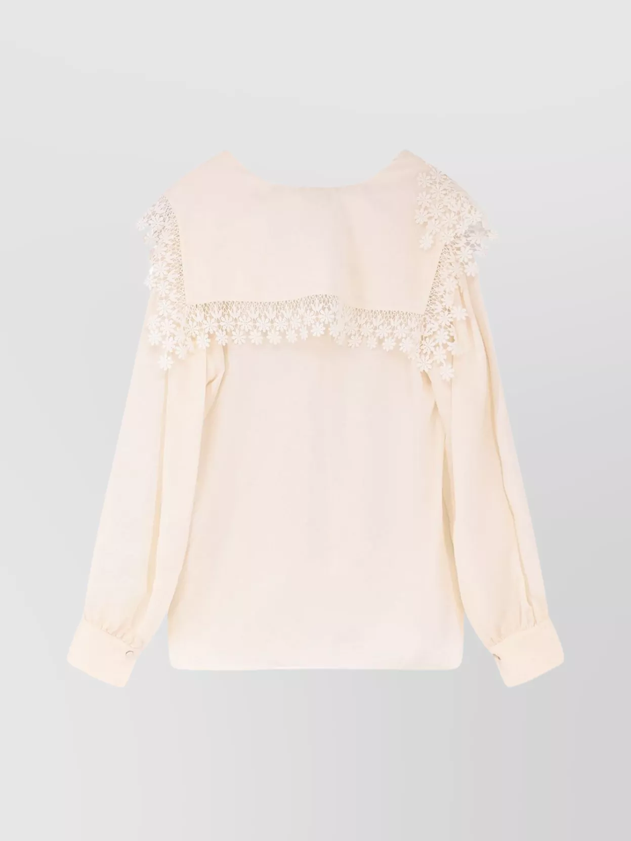 Chloé Silk Shirt With V-neck And Lace Trim In Pink