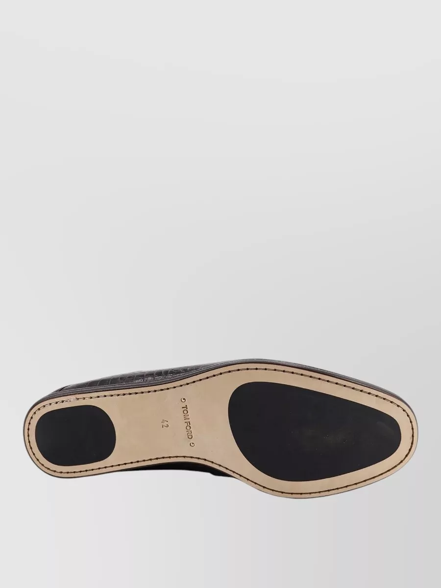 Tom Ford Crocodile-Print Leather Loafers