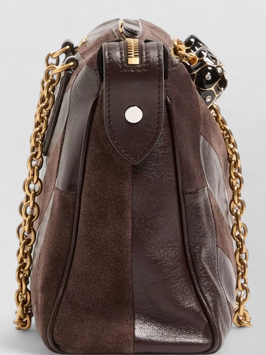 Valentino Suede Patchwork Medium Shoulder Bag
