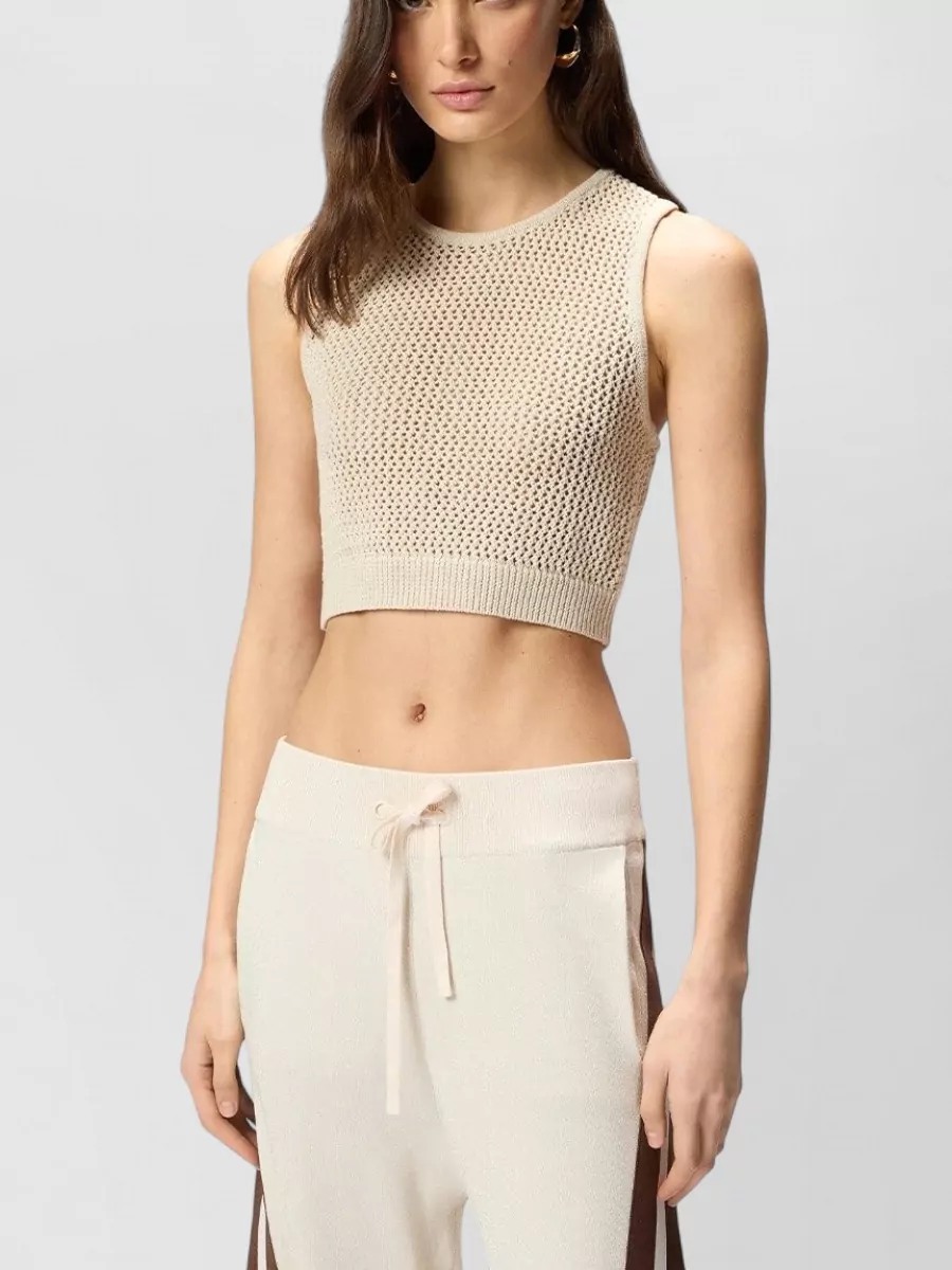 Pinko Crochet Mesh Sleeveless Top