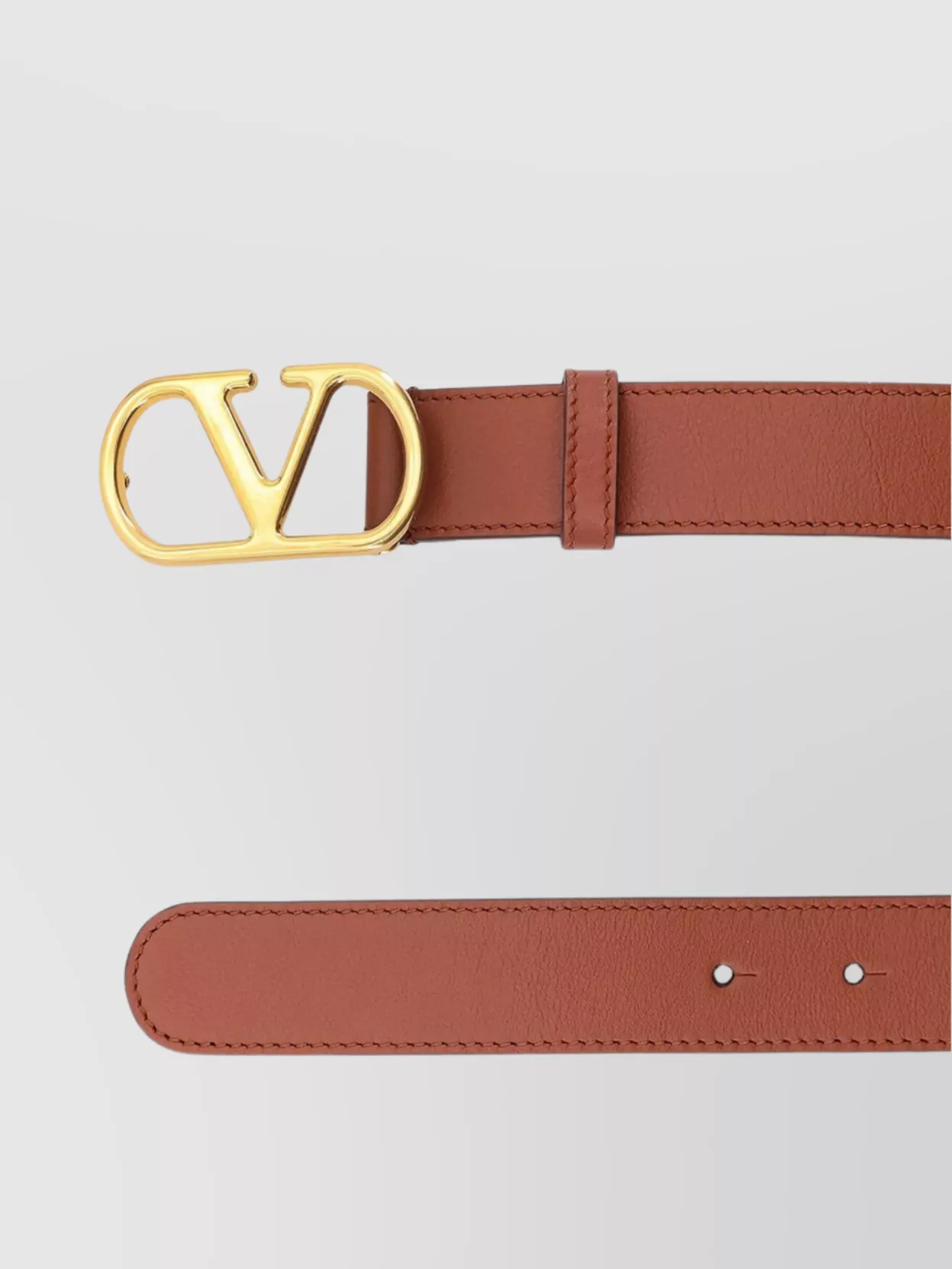 Valentino Garavani Leather Belt Adjustable Gold-Tone Buckle