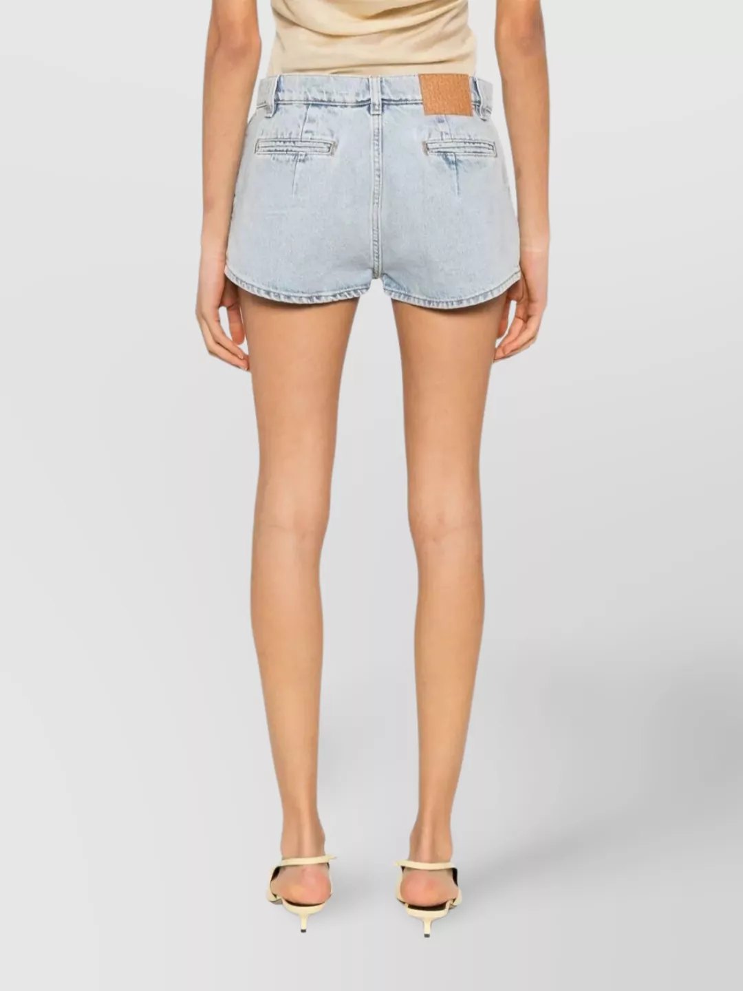 Magda Butrym Ss25 Denim Mini Shorts Raw Hem