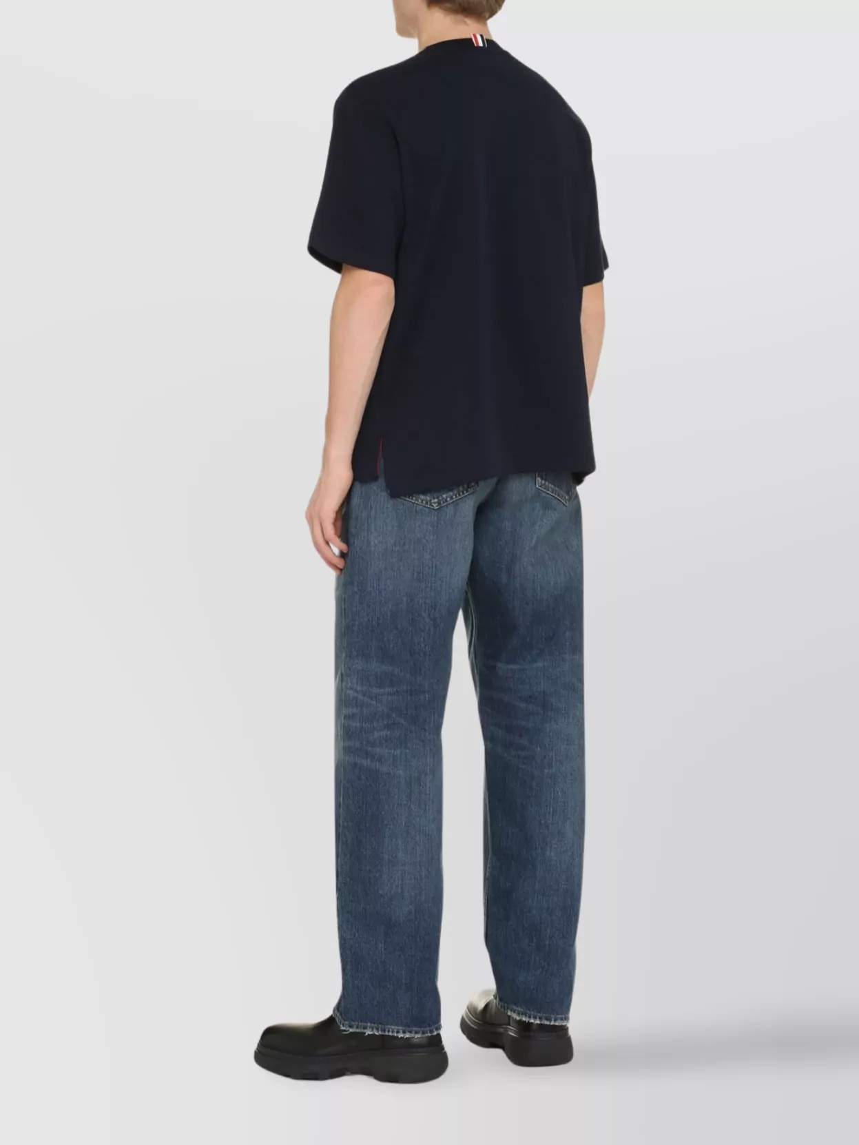 Thom Browne Crew-Neck T-Shirt With Side Slits And Pocket