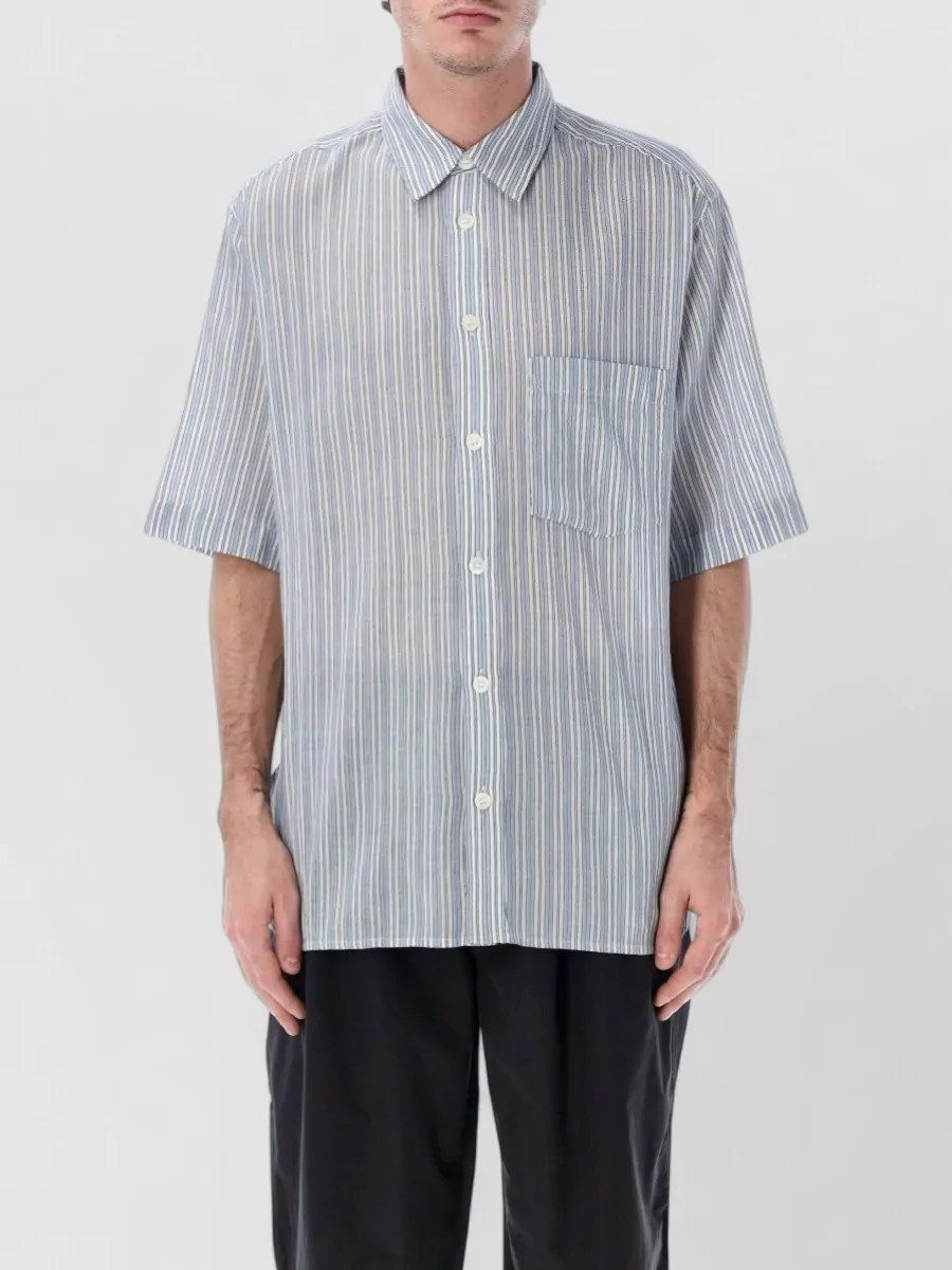 Isabel Marant Striped Short-Sleeve Cotton Shirt