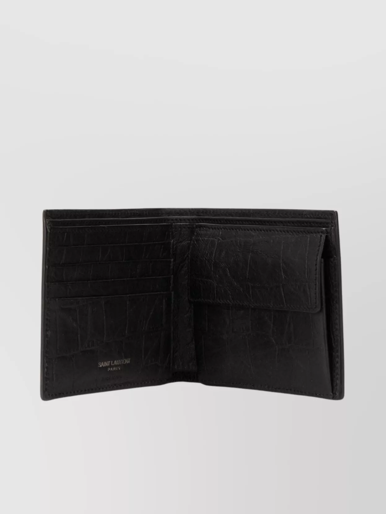 Saint Laurent Textured Wrinkled Bi-fold Wallet