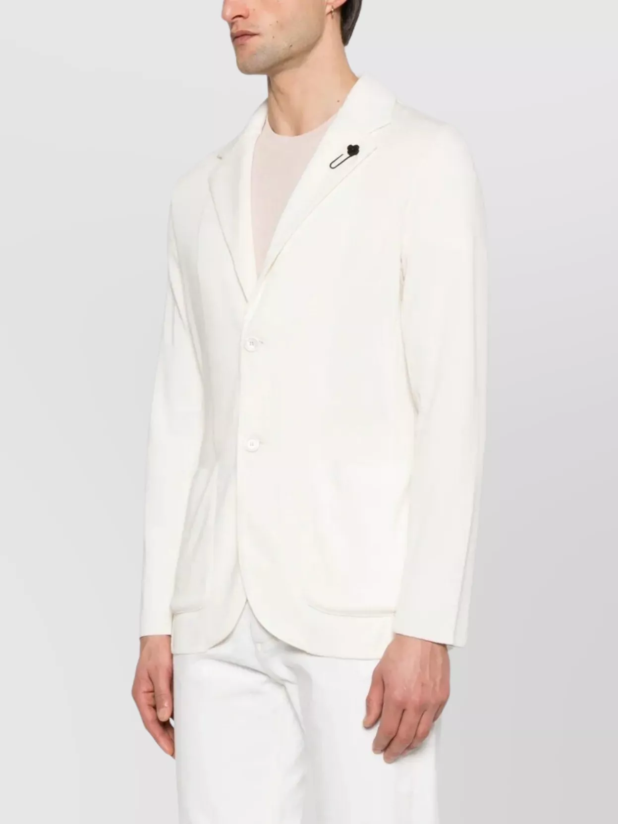 Lardini Men's Knit Blazer With Double Back Vent