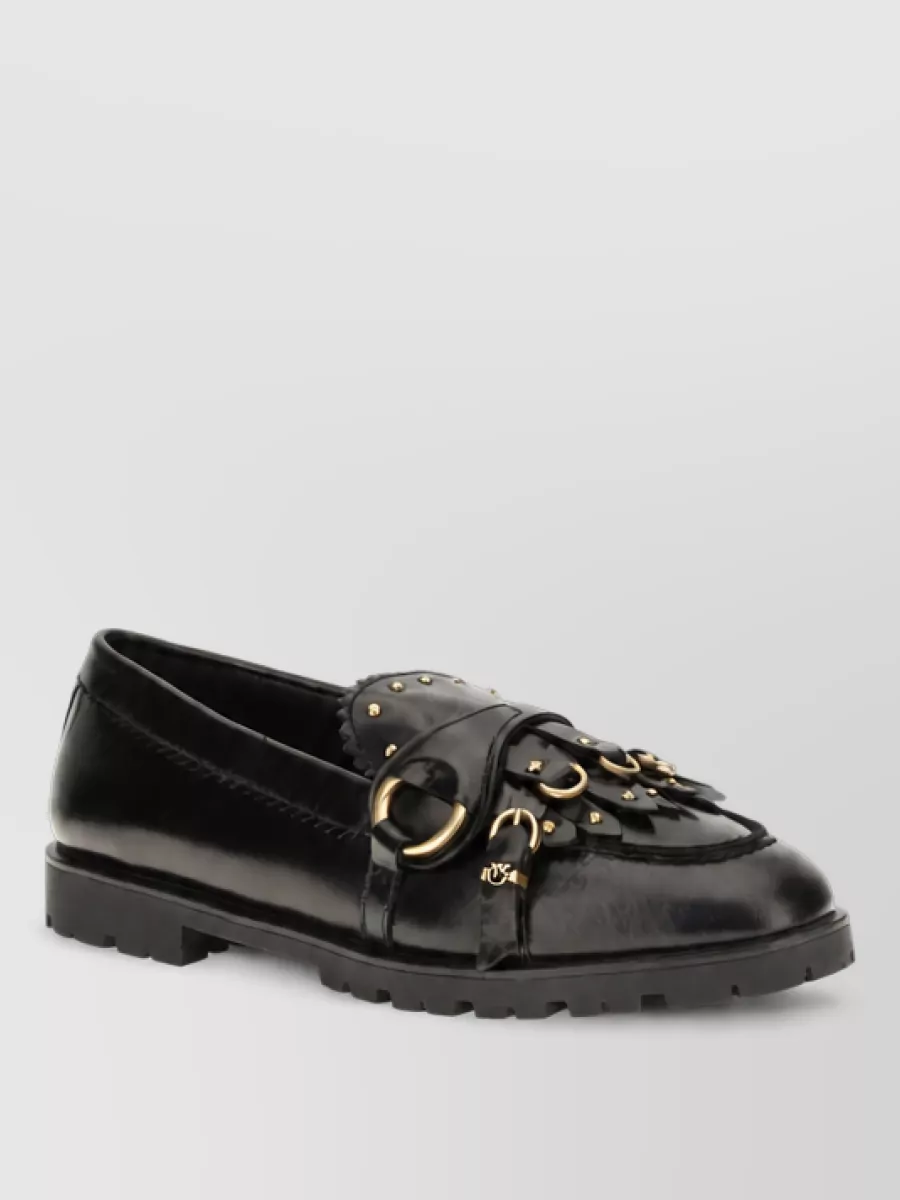 Pinko calf leather slip-on loafers