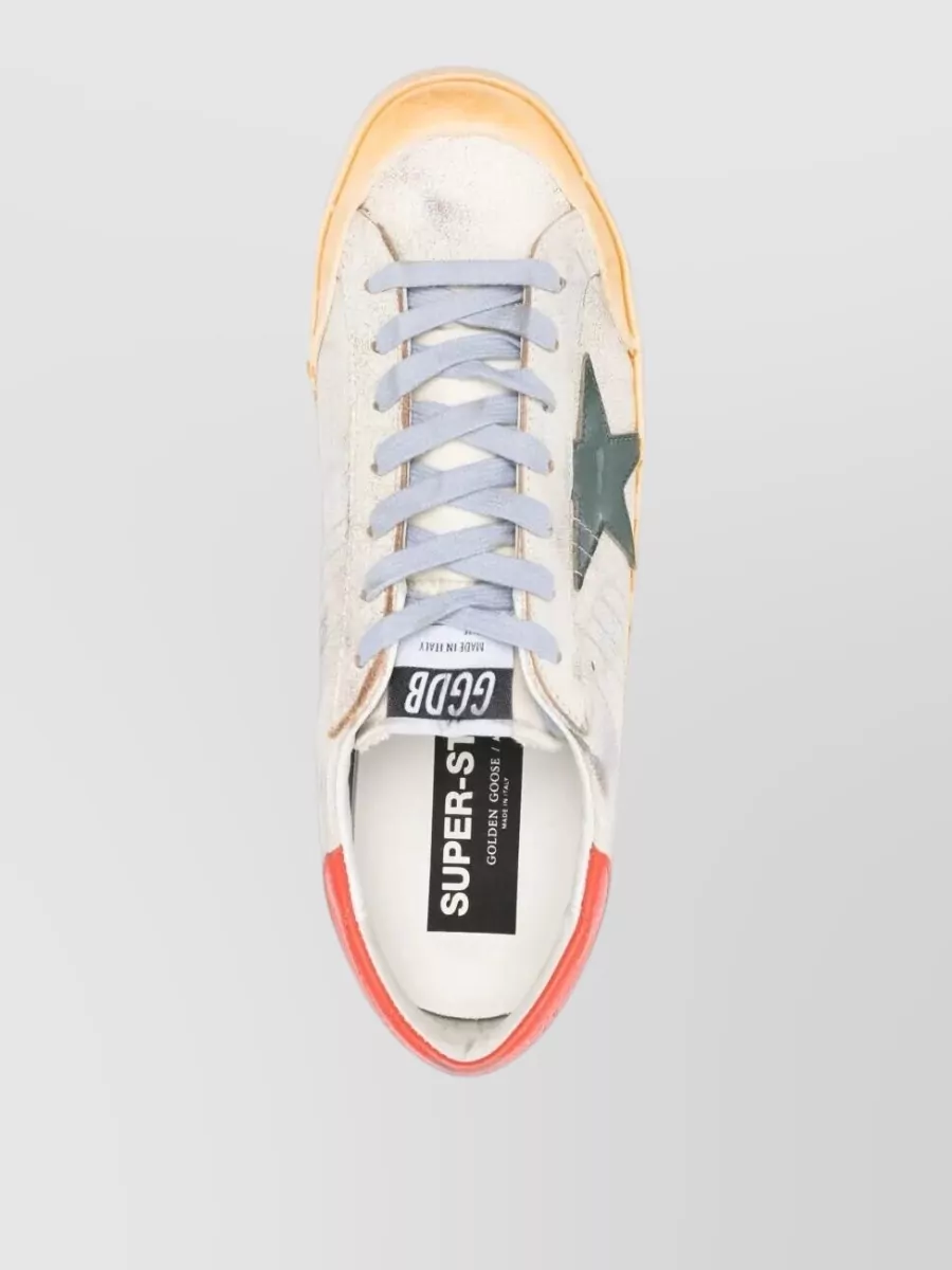 Golden Goose Leather Sneakers Worn Effect Star Detail