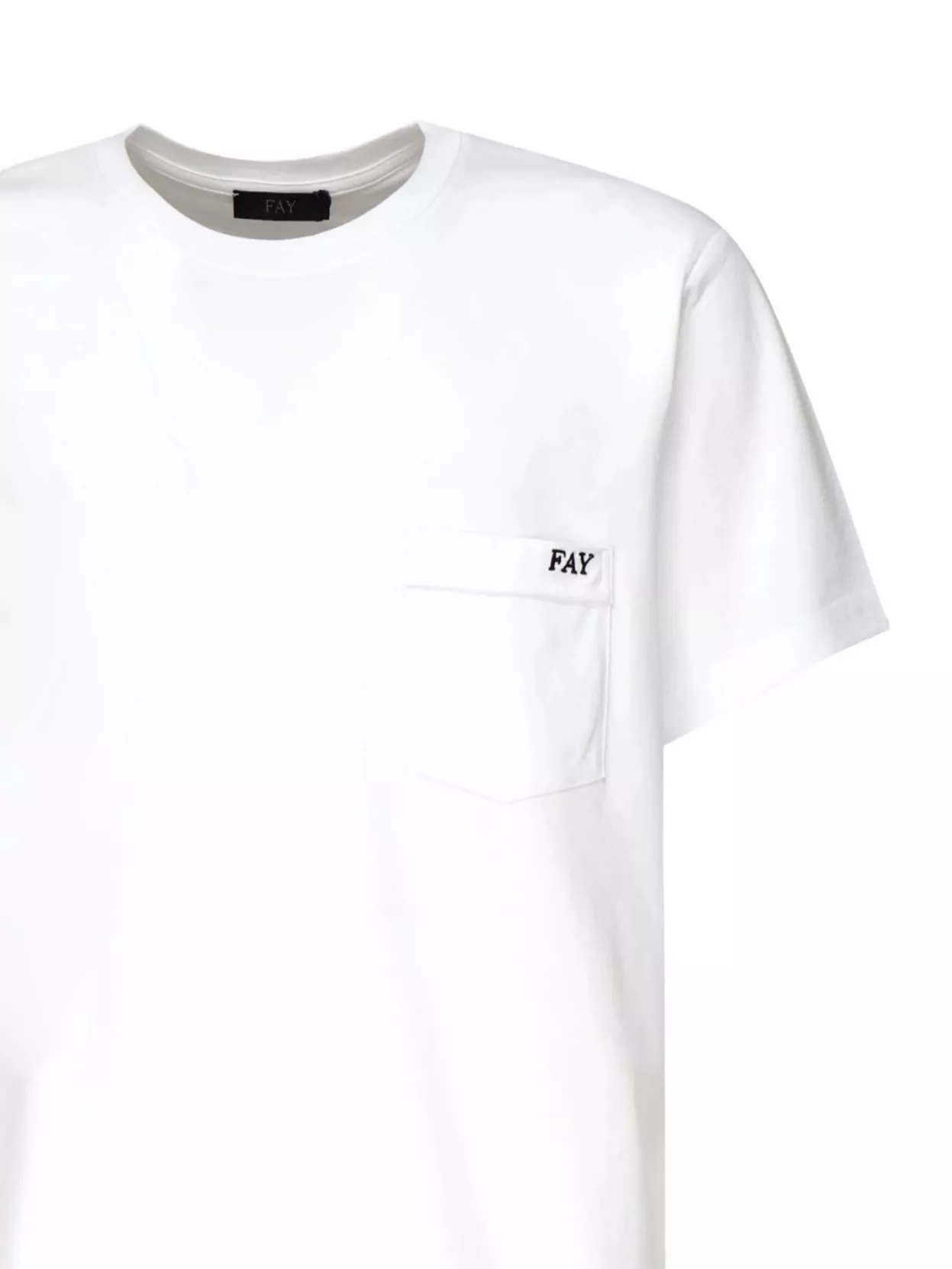 Fay Logo Embroidered T-Shirt Pocket Crew Neck