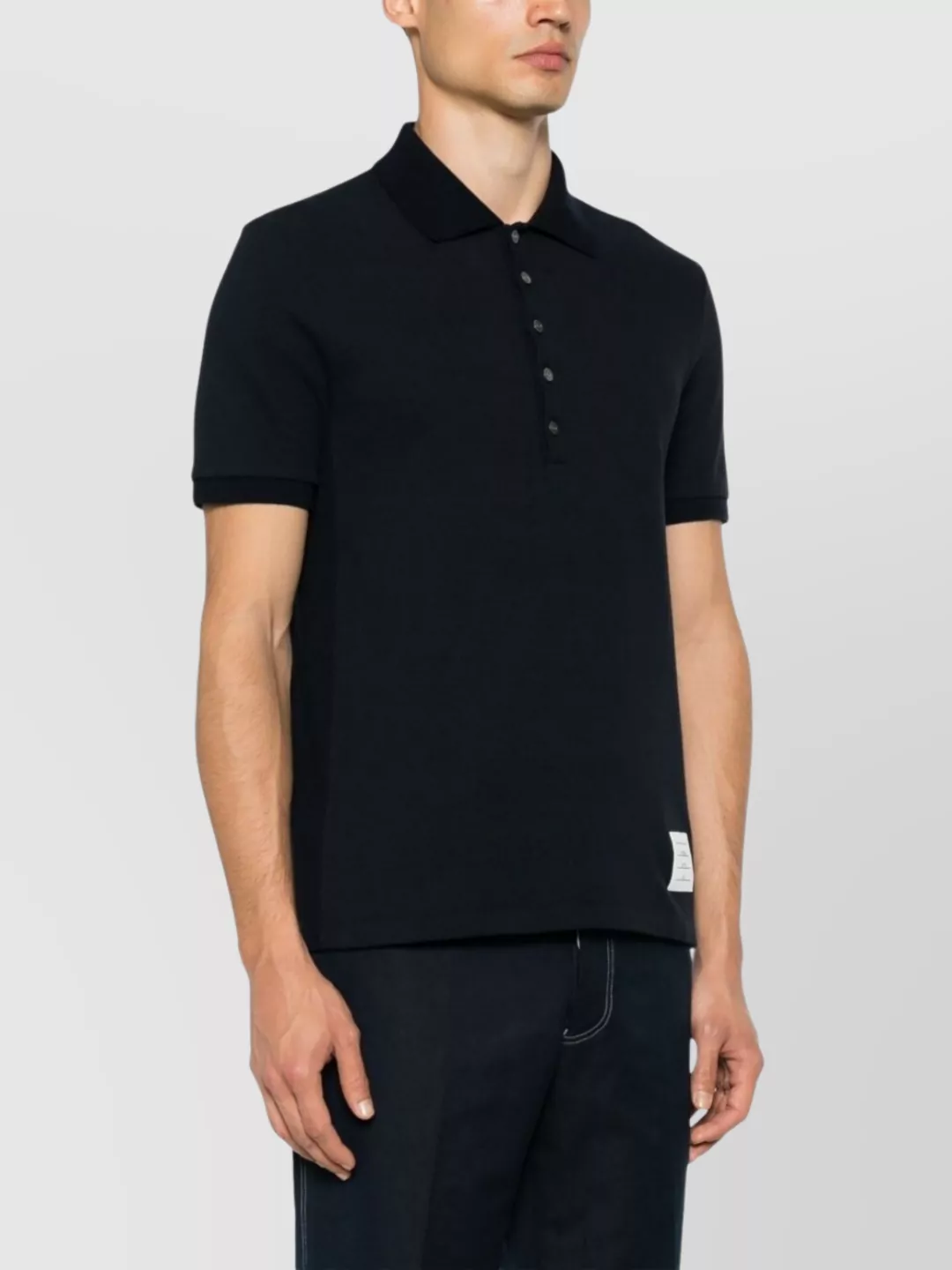 Thom Browne Piqué Cotton Polo Shirt With Panelled Design