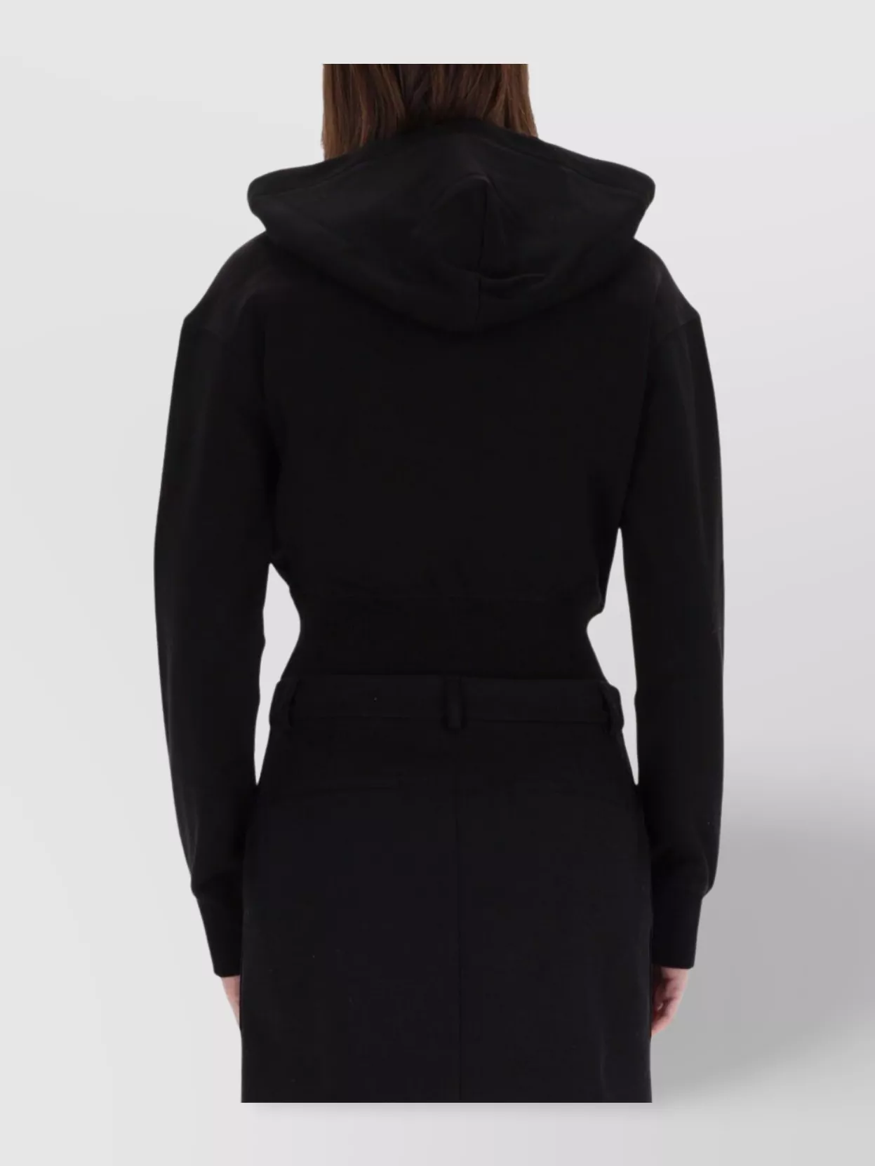 Versace Jeans Couture Hooded Cropped Knitwear Drawstring