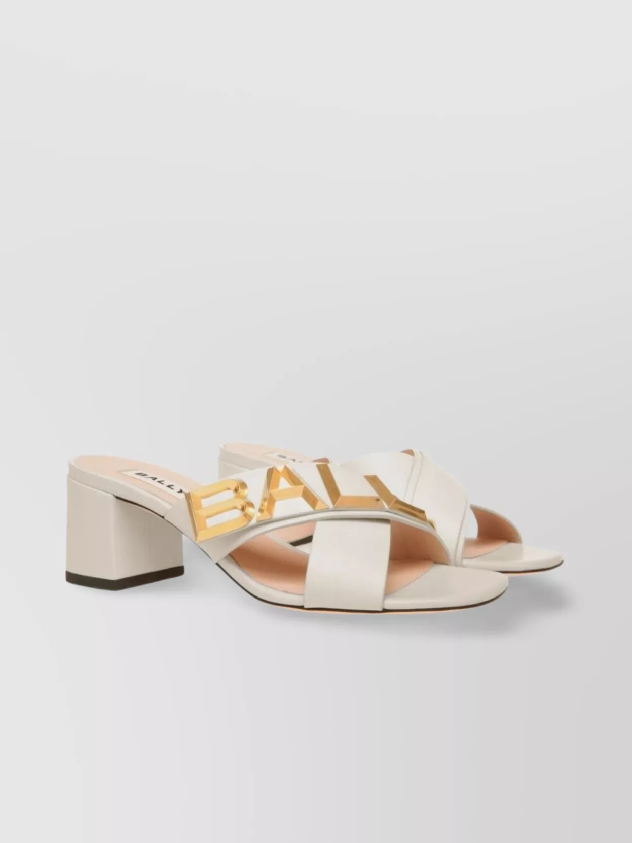 Shop Bally Calf Leather Crossover Strap Mules