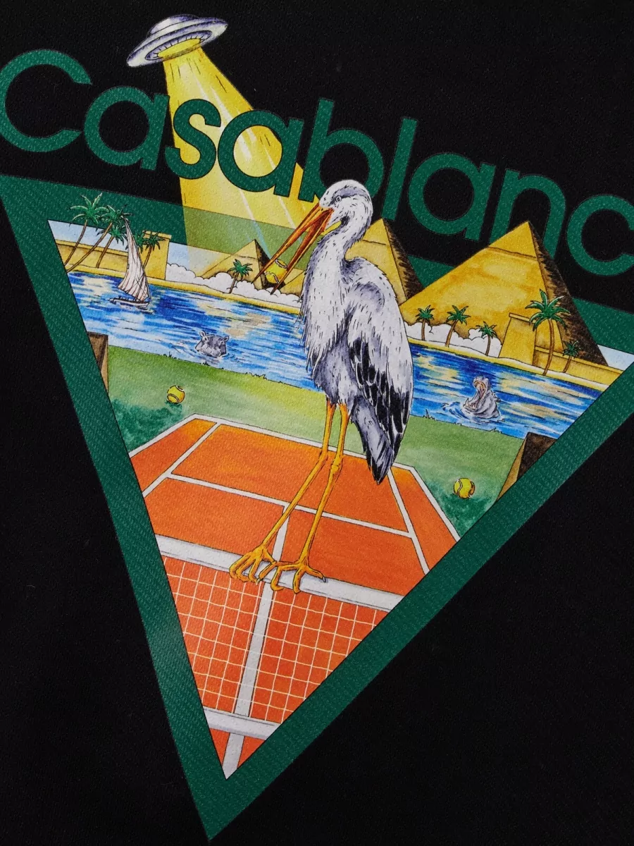 Casablanca Organic Cotton Tennis Club Print Sweatshirt