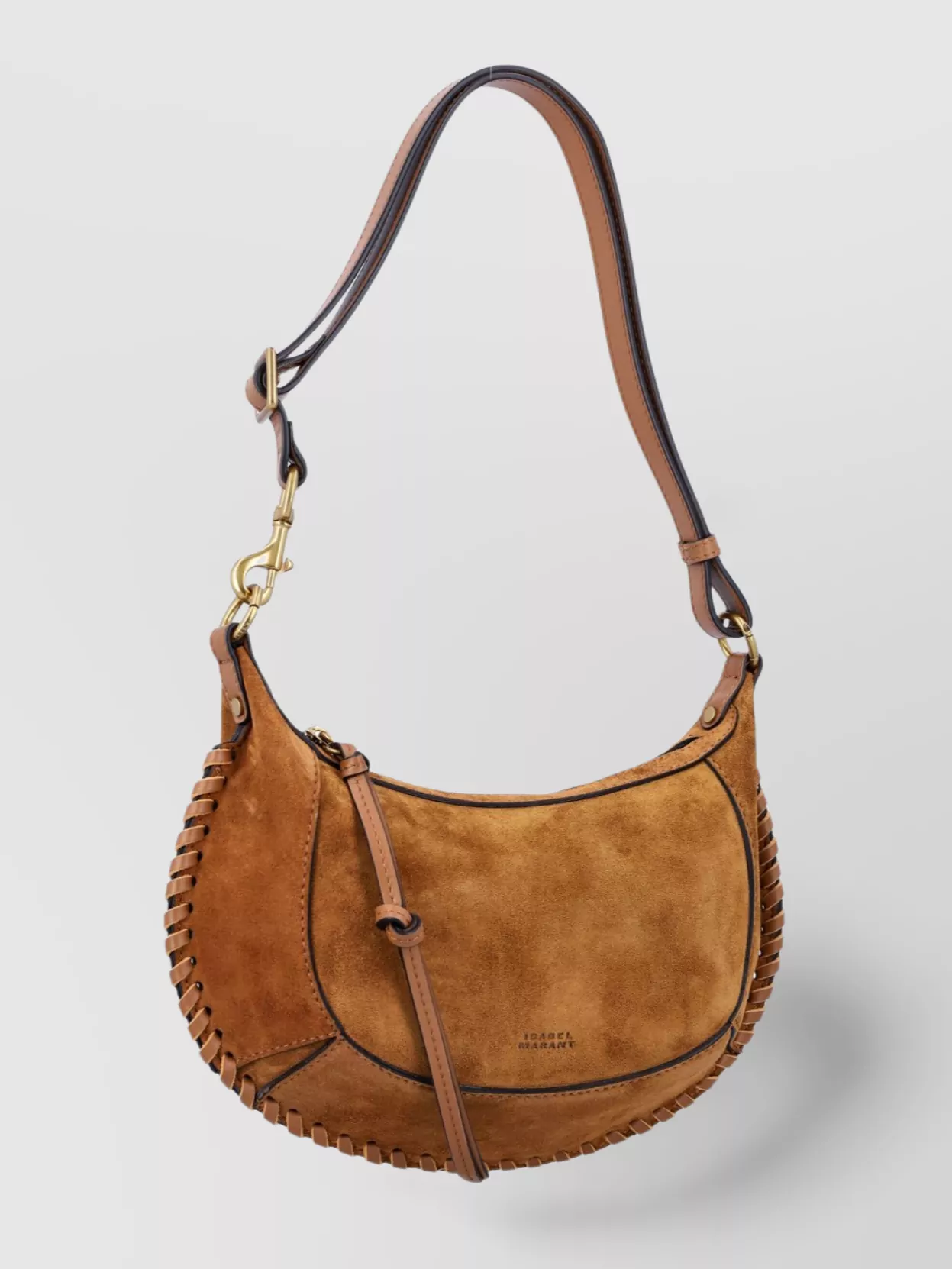 Isabel Marant Moon Suede Shoulder Bag With Adjustable Strap In Brown