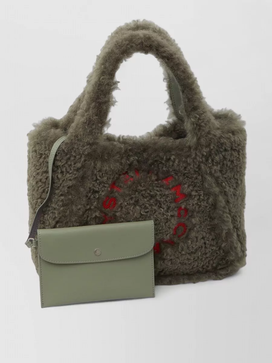 Stella Mccartney Stella logo teddy-effect tote bag