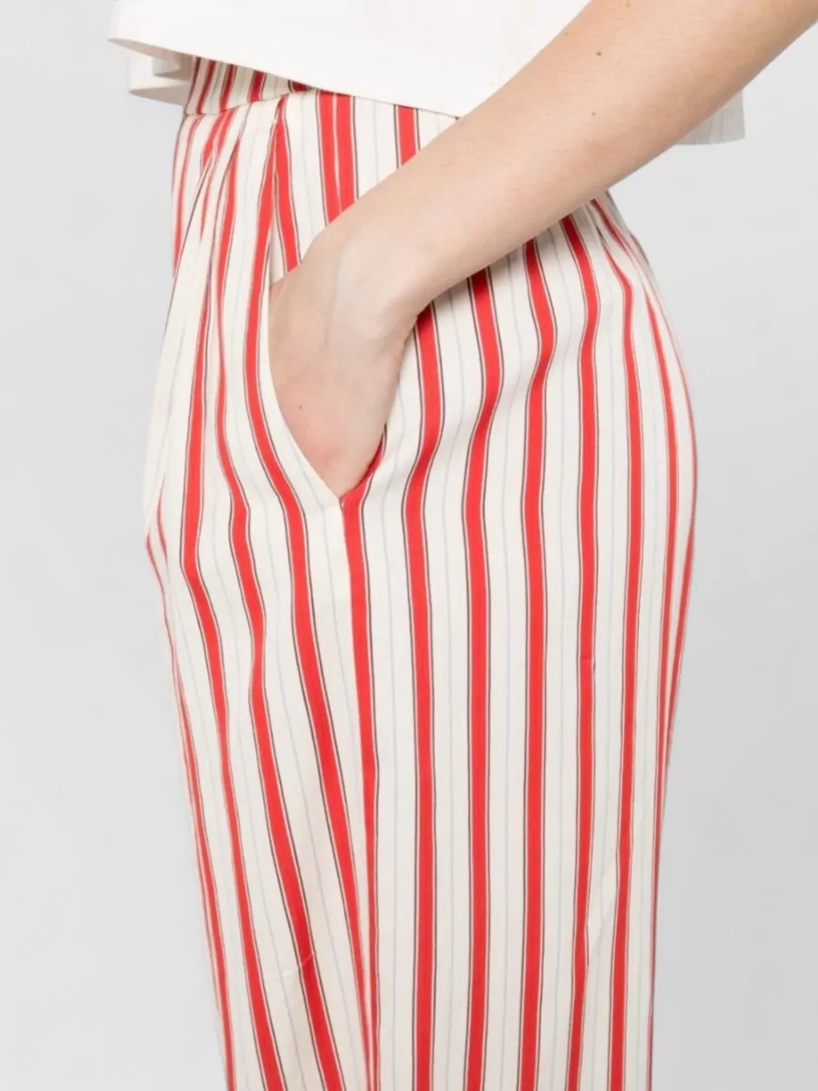 Forte Forte Silk Wide-Leg Striped Trousers