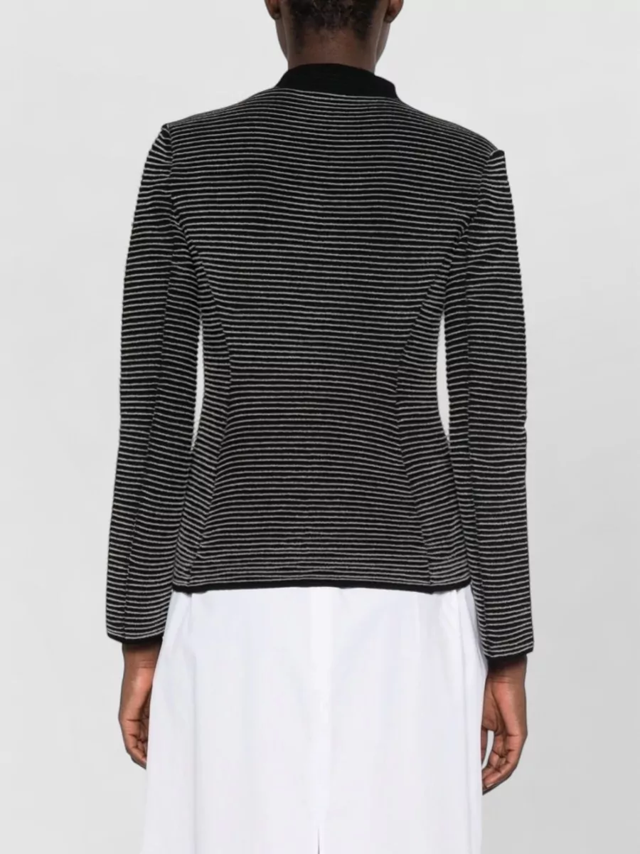 Emporio Armani Ribbed Slim-Fit Striped Cardigan