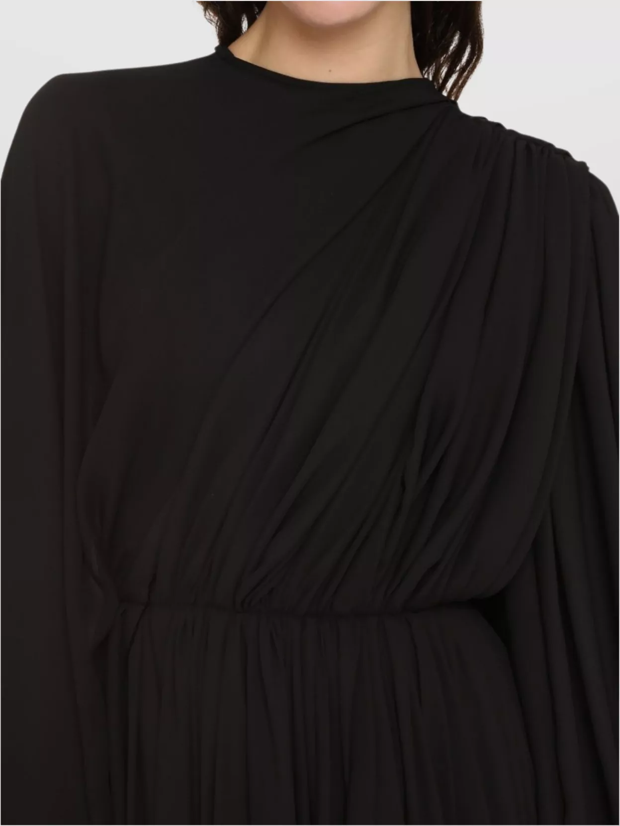 Balenciaga Draped Hem Crepe Dress
