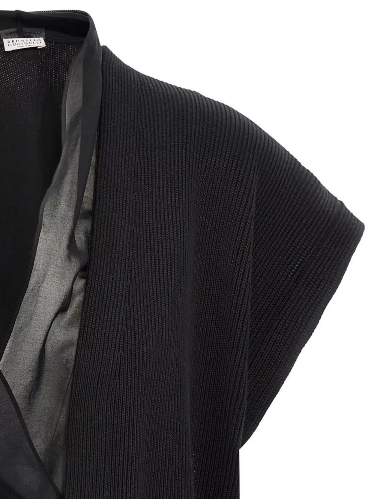 Shop Brunello Cucinelli Textured Ribbed Layering Cardigan