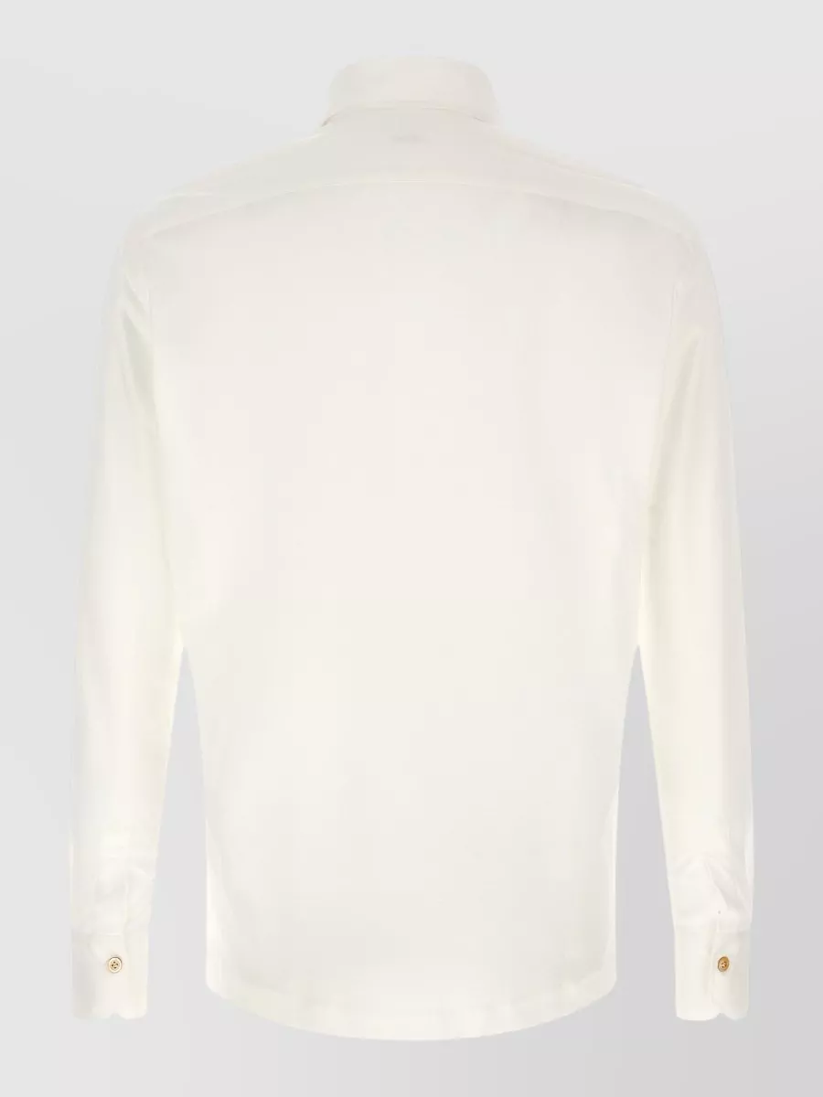 Kiton Cotton Long-Sleeve Polo Shirt