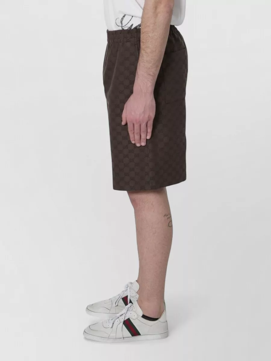 Gucci Linen Mid-Rise Wide-Leg Tailored Shorts