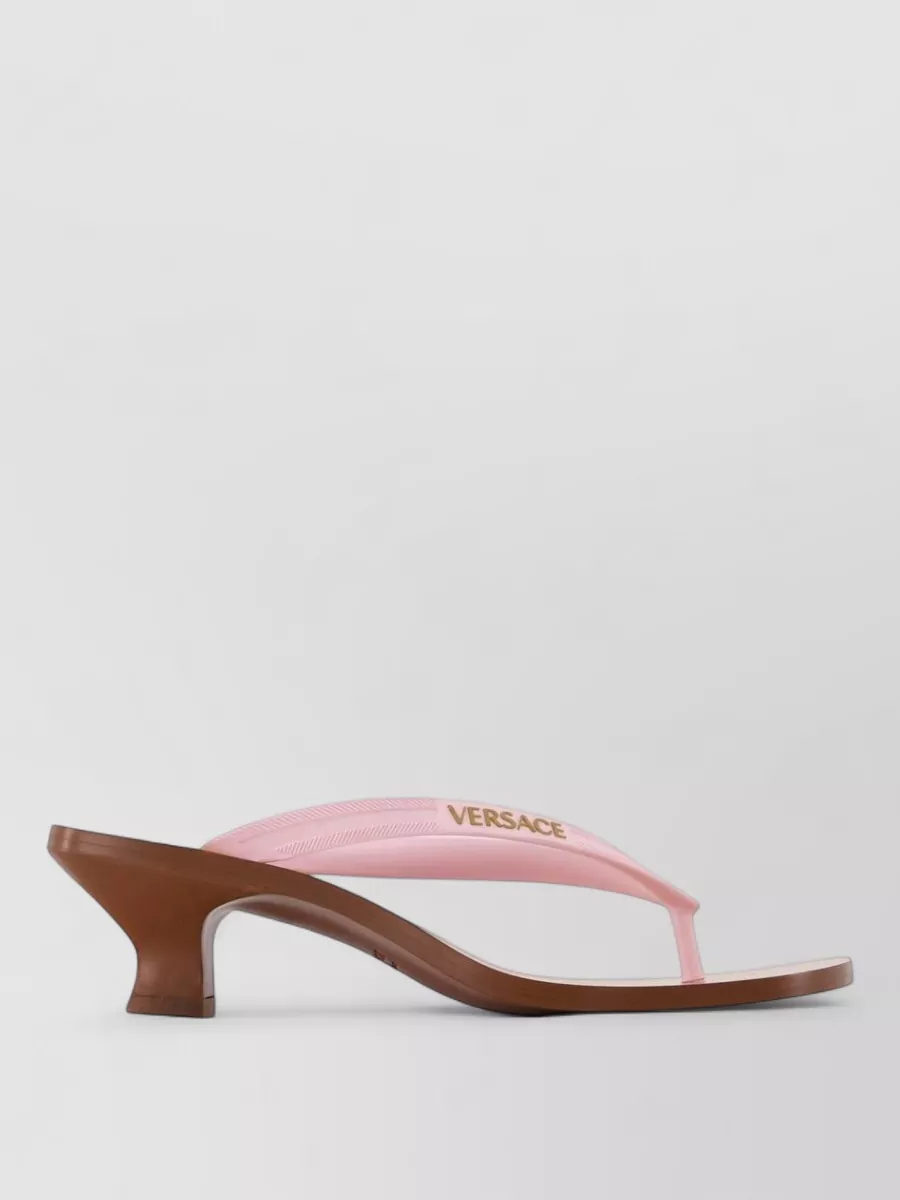 Versace leather block heel sandal pumps
