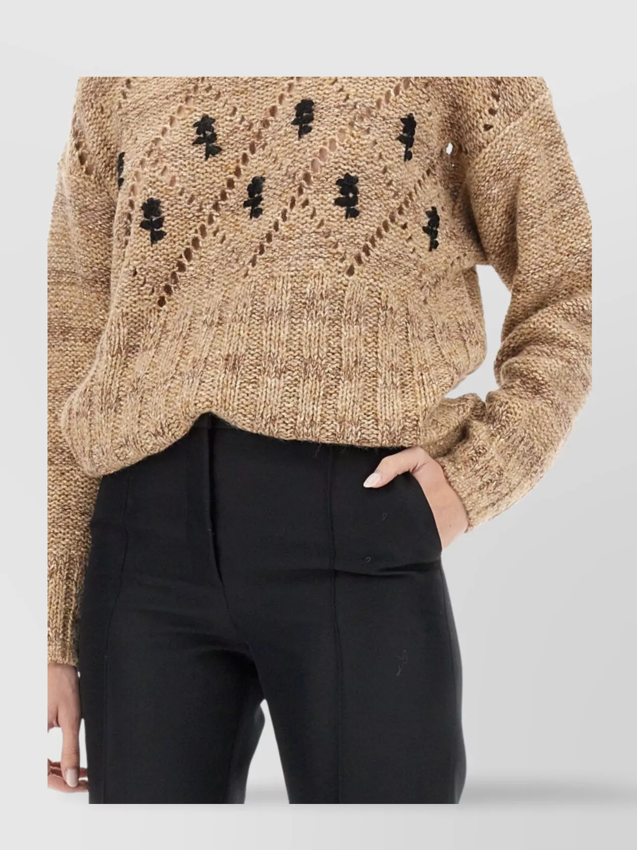 Cormio Oversize Knitwear Crew Neck Diamond Pattern