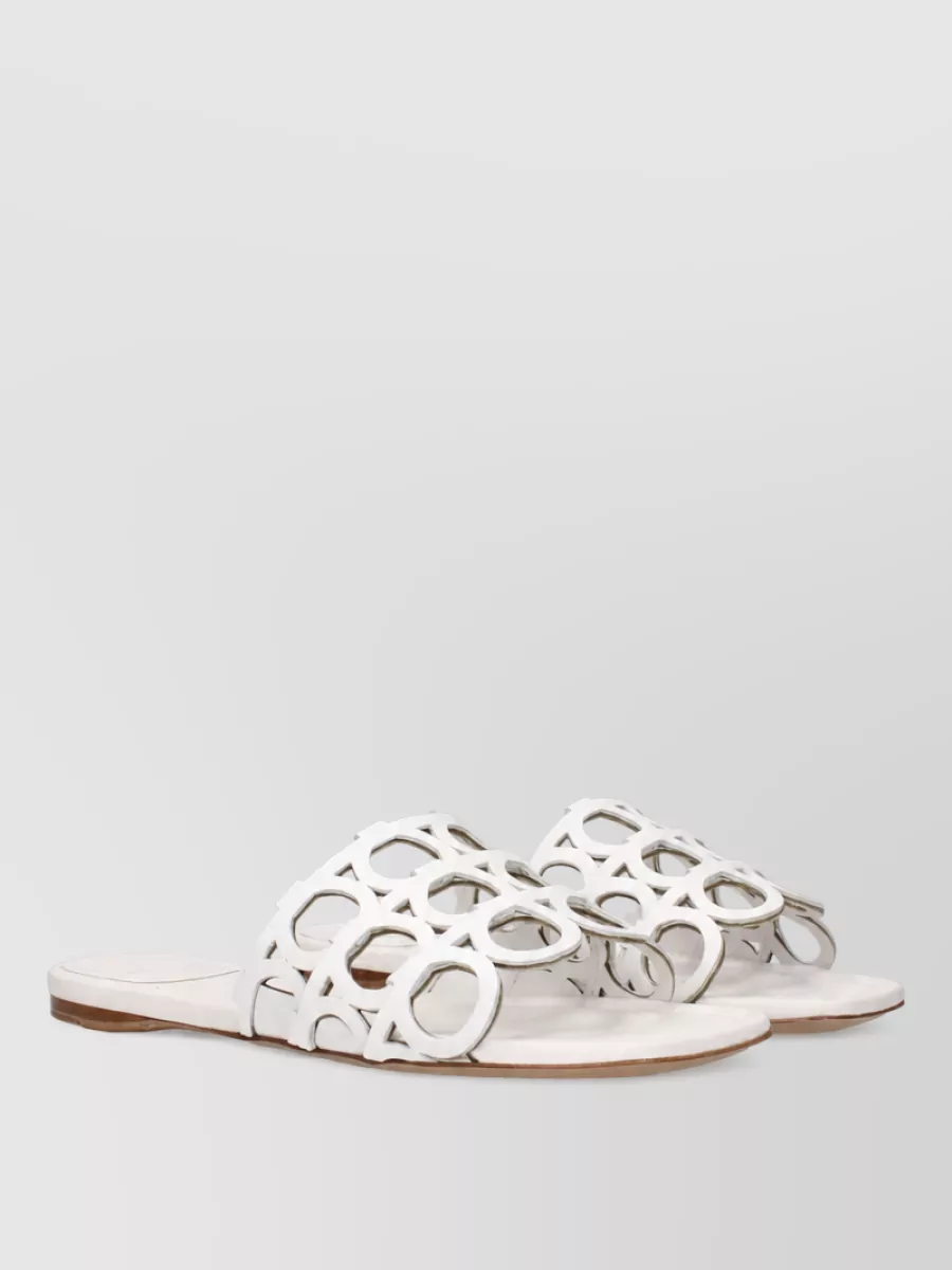 Ferragamo Leather Slide Sandals