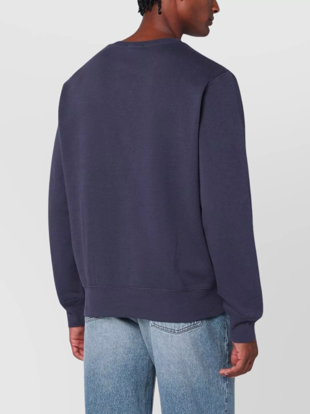 Polo Ralph Lauren Navy Blue Cotton Blend Sweatshirt With Iconic Bear Logo In Purple