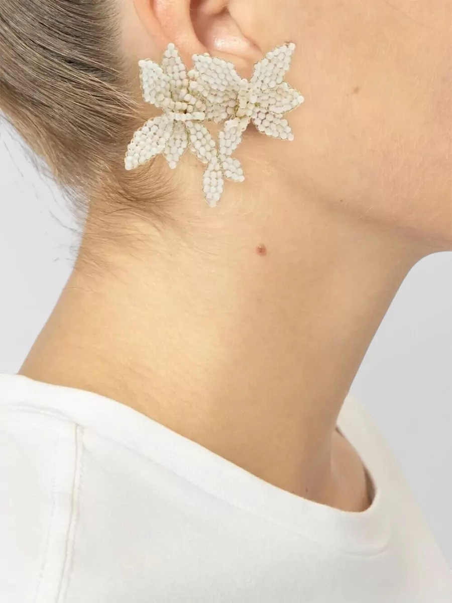 Isabel Marant Loli Asymmetrical Earrings Floral Beads