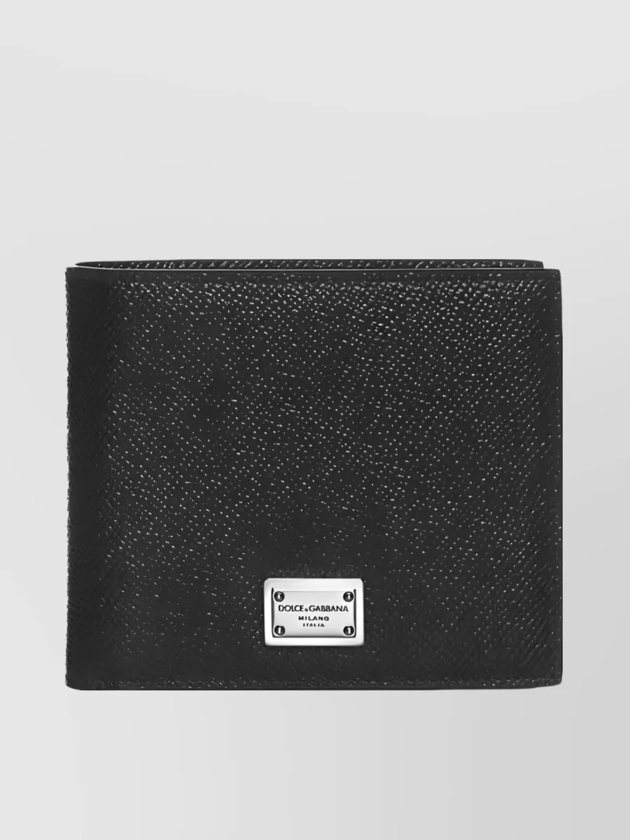 Shop Dolce & Gabbana Dauphine Leather Folded Wallet In Black