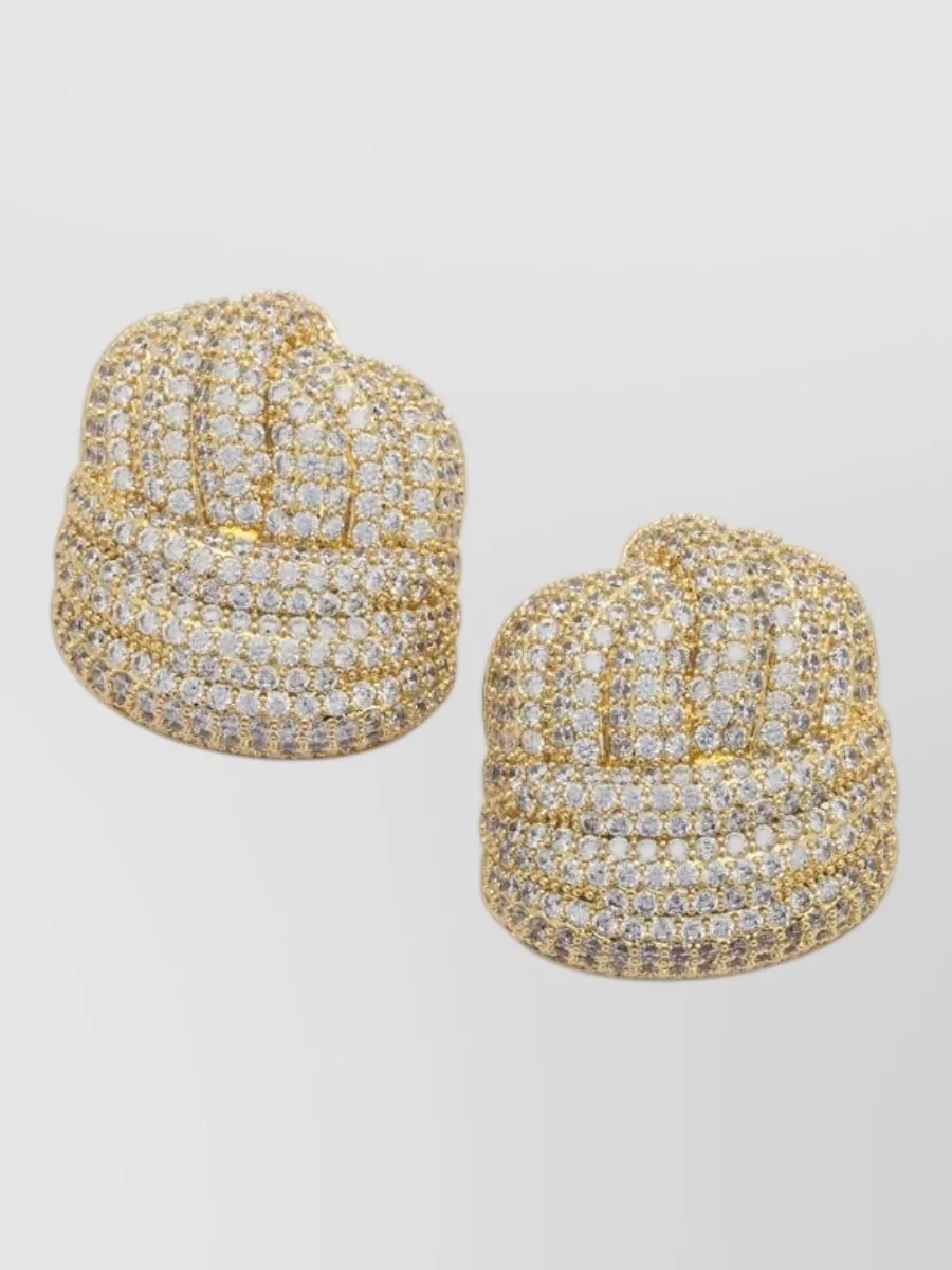 Self-Portrait crystal knot earrings