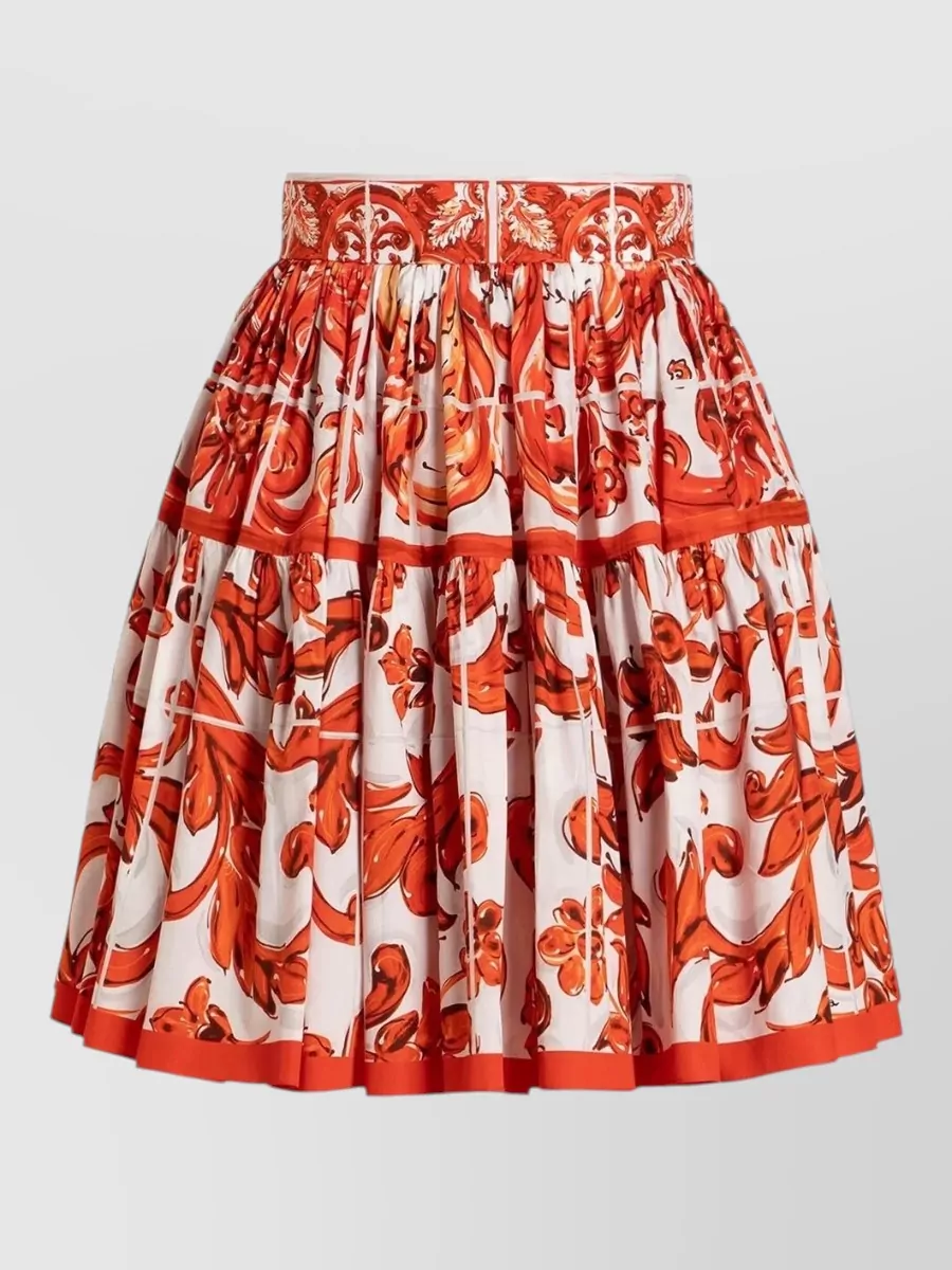 Dolce&Gabbana cotton floral-print ruffled mini skirt