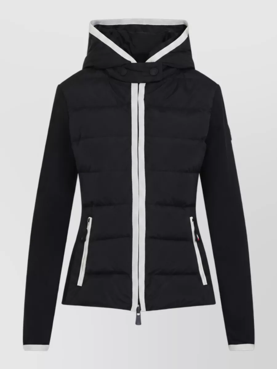 Moncler Grenoble Down quilted hooded zip-up cardigan