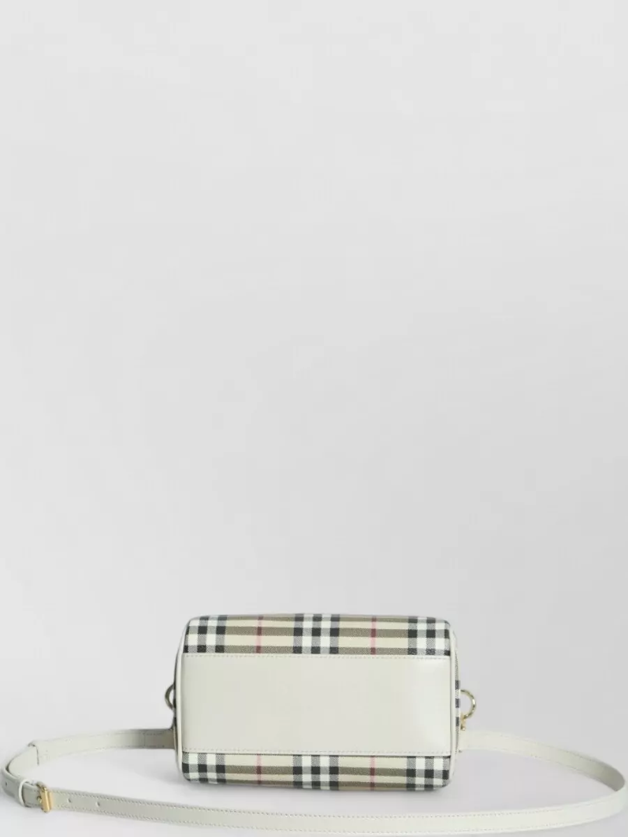 Burberry Mini Bowling Mini Coated Canvas Check Cross-Body Bag