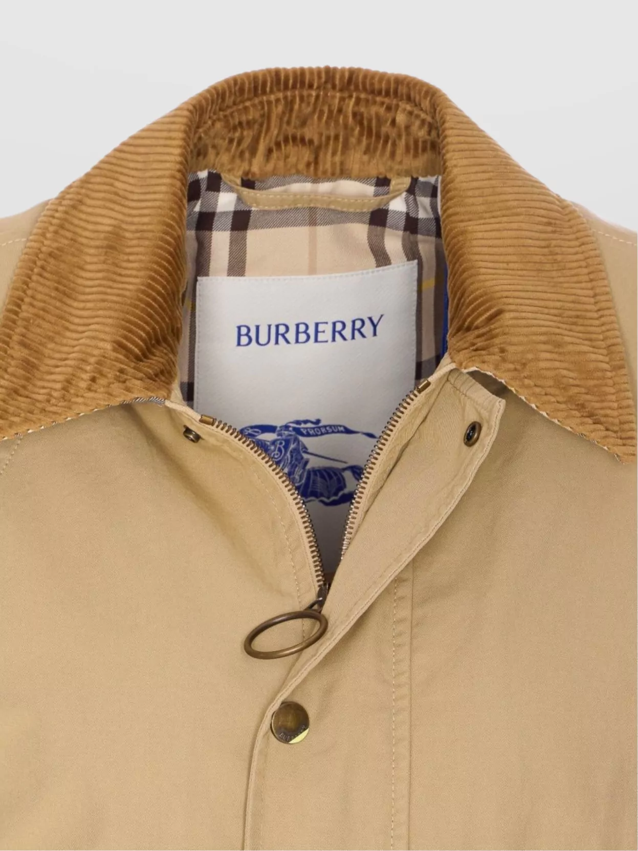 Burberry Corduroy Collar Jacket Front Pockets