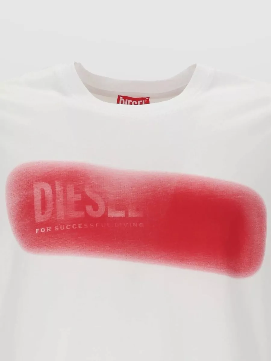 Diesel Cotton Logo Print Crew Neck T-Shirt