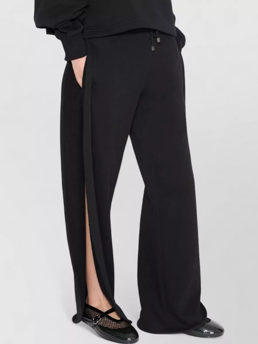 Alaïa Petal Fleece Joggers Slit Wide Leg