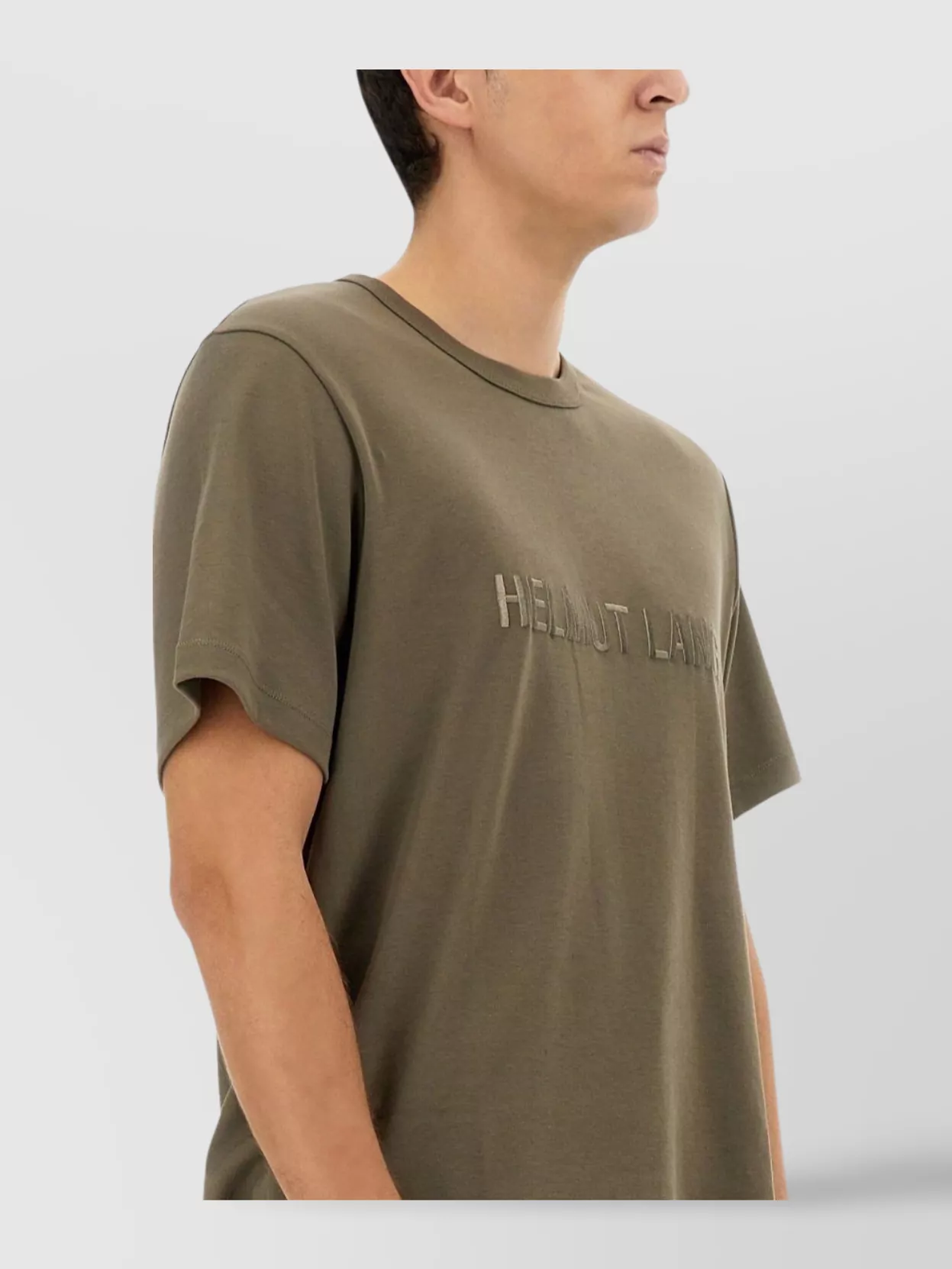 Helmut Lang Regular Fit T-shirt With Tonal Logo Embossing