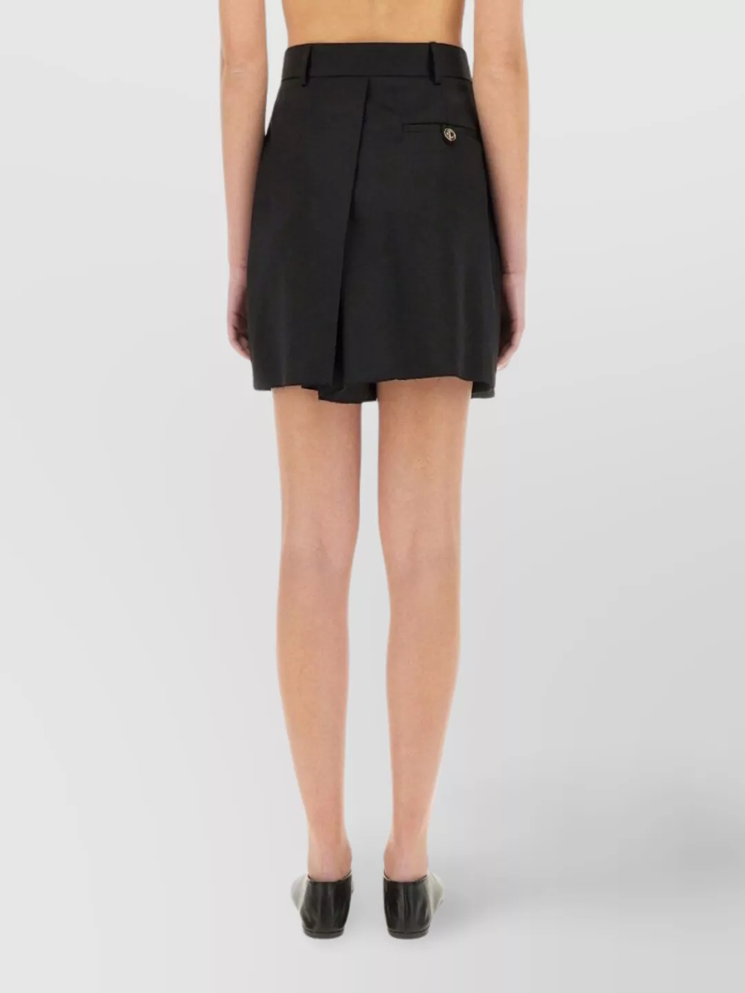 Moschino Oversize Wool Shorts With Asymmetrical Design