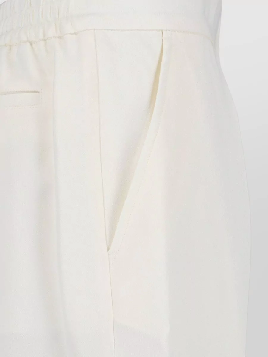 Victoria Beckham Mid-Rise Pleated Knee-Length Tailored Shorts