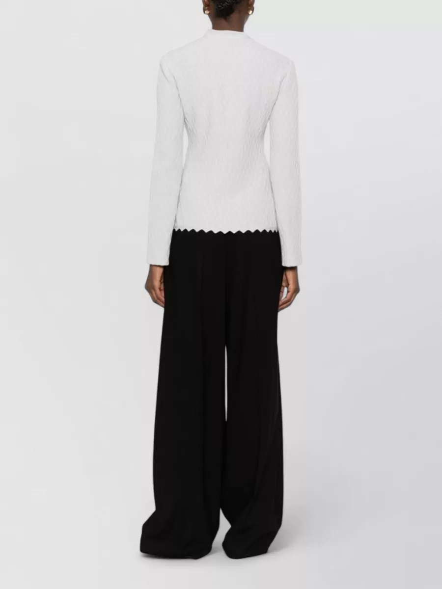 Emporio Armani Wave-Textured Asymmetric Zip Knitted Jacket